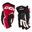 Hokejové rukavice CCM JetSpeed FT680 Black/Red/White Senior
