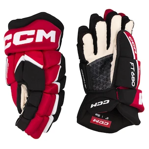 Hokejové rukavice CCM JetSpeed FT680 Black/Red/White Senior 15 palcov