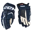 Hokejové rukavice CCM JetSpeed FT680 Navy/White Senior 15 palcov