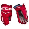 Hokejové rukavice CCM JetSpeed FT880 Red/White Senior 14 palcov
