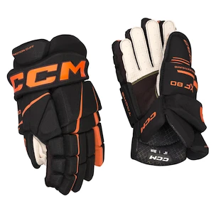Hokejové rukavice CCM Tacks XF 80 Black/Orange Junior 11 palcov