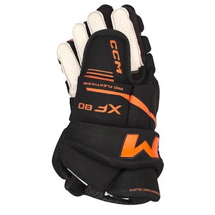 Hokejové rukavice CCM Tacks XF 80 Black/Orange Junior 11 palcov