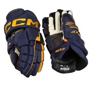 Hokejové rukavice CCM Tacks XF Navy/Sunflower Junior 12 palcov