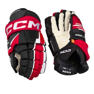 Hokejové rukavice CCM Tacks XF PRO Black/Red/White Junior 11 palcov