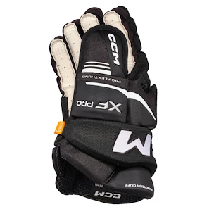 Hokejové rukavice CCM Tacks XF PRO Black/White Senior 15 palcov