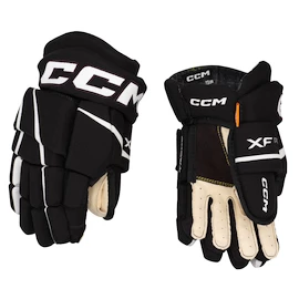 Hokejové rukavice CCM Tacks XF PRO Black/White Žiak (youth)