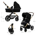 Kočík Kinderkraft Moov 2 3in1 Pure Black Eva Wheels