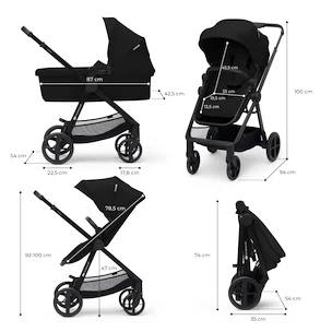 Kočík Kinderkraft Newly 3In1 Classic Black + Mink Pro