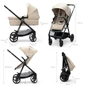 Kočík Kinderkraft Newly 3In1 Sand Beige + Mink Pro