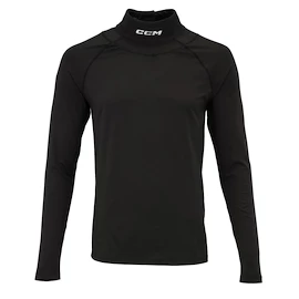 Kompresné tričko CCM Neck Guard Top LS Black Junior