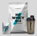 Myprotein Impact Whey Protein 2500 g + Myprotein Impact Whey Protein 25 g + Sportega Šejkr 600 ml černý