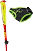 Palice na trailový beh Leki  Ultratrail FX Junior, naturalcarbon-bright red-neonyellow, 95 - 110 cm