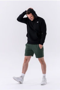 Pánska mikina Nebbia  Pull-over Hoodie with a Pouch Pocket 331 black