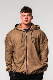 Pánska mikina Nebbia Washed-off Zip Up Hoodie GYM BRO 362 Light Brown