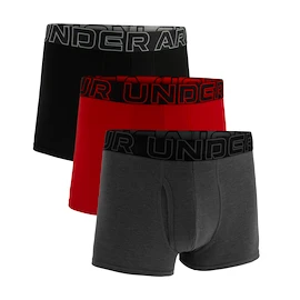 Pánske boxerky Under Armour Perf Cotton Solid 3in 3Pack Castlerock Heather