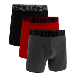 Pánske boxerky Under Armour Perf Cotton Solid 6in 3Pack Castlerock Heather