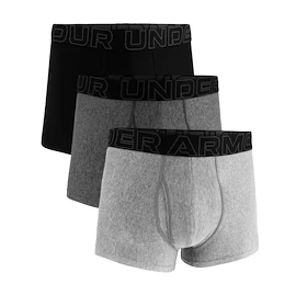 Pánske boxerky Under Armour Perf Tech Solid 3in 3Pack Steel Heather