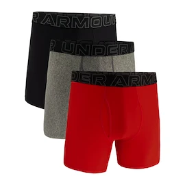 Pánske boxerky Under Armour Perf Tech Solid 6in 3Pack Red