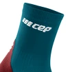 Pánske kompresné ponožky CEP  Ultralight Petrol/Dark Red
