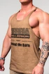 Pánske tielko Nebbia  Washed-off Oversized Stringer MAX OUT 359 Light Brown