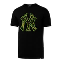 Pánske tričko 47 Brand Splitter Tee MLB New York Yankees Black/Camo/Green Neon