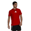 Pánske tričko adidas Aeroready 3-Stripes Back Tee Scarlet