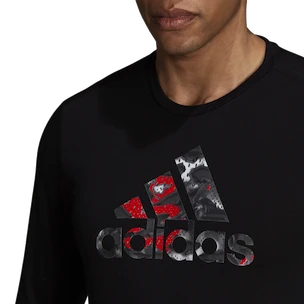 Pánske tričko adidas  Fast Graphic LS Tee Black