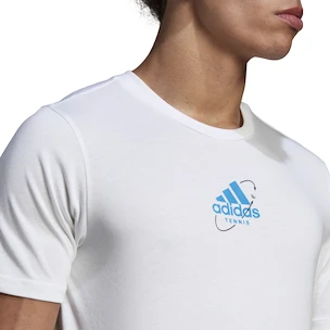 Pánske tričko adidas  Thiem Graphic Tee White