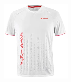 Pánske tričko Babolat Strike Crew Neck Tee Men White/Strike Red