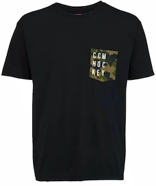 Pánske tričko CCM CAMO POCKET S/S TEE Black