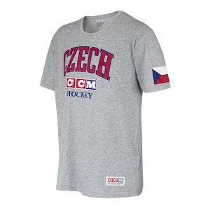 Pánske tričko CCM  FLAG TEE TEAM CZECH Athletic Grey