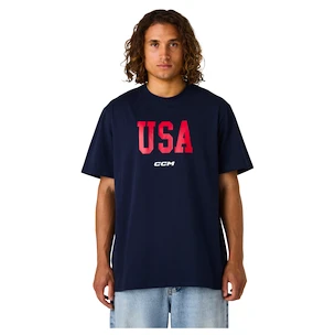 Pánske tričko CCM  Flag Tee Team USA Navy