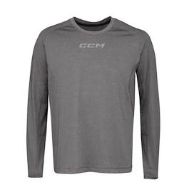 Pánske tričko CCM Non Compression LS Tee Grey Senior