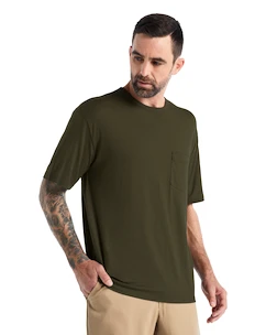 Pánske tričko Icebreaker  Granary SS Pocket Tee Loden