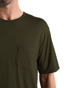 Pánske tričko Icebreaker  Granary SS Pocket Tee Loden