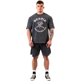 Pánske tričko Nebbia NEBBIA x OLYMPIA Washed Oversized T-Shirt GOLDEN AGE 790 black