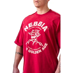 Pánske tričko Nebbia NEBBIA x OLYMPIA Washed Oversized T-Shirt GOLDEN AGE 790 red
