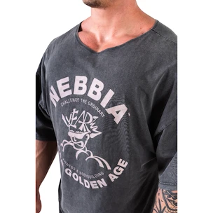 Pánske tričko Nebbia NEBBIA x OLYMPIA Washed Rag Top GOLDEN AGE 788 black