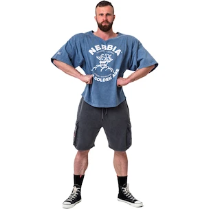 Pánske tričko Nebbia NEBBIA x OLYMPIA Washed Rag Top GOLDEN AGE 788 blue