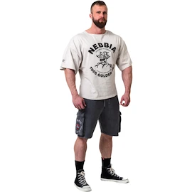 Pánske tričko Nebbia NEBBIA x OLYMPIA Washed Rag Top GOLDEN AGE 788 light grey