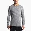 Pánske tričko Saucony  Negative-Splt Jacquard LS grey S