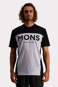 Pánsky cyklistický dres Mons Royale  Redwood Enduro VT Black/Grey Marl
