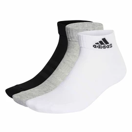 Ponožky adidas Cushioned Sportswear Ankle Socks 3 Pairs Grey/White/Black