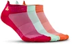 Ponožky Craft Shaftless 3-pack růžovo-zeleno-oranžové