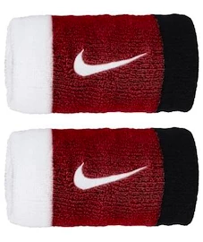 Potítka Nike Swoosh Doublewide Wristbands White/University Red