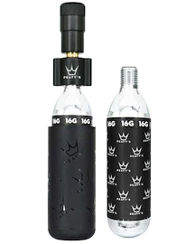 Sada CO2 hlavice a bombičiek PEATY'S Road & gravel (16g) - black (ppr-hti-rag-blk-12)