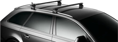 Strešný nosič Thule s hliníkovou tyčou čierny Mercedes Benz B-Class (W246) 5-dr Hatchback s pevnými bodmi 11-18
