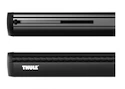 Strešný nosič Thule s hliníkovou tyčou čierny Nissan Almera Tino 5-dr MPV s holou strechou 02-06