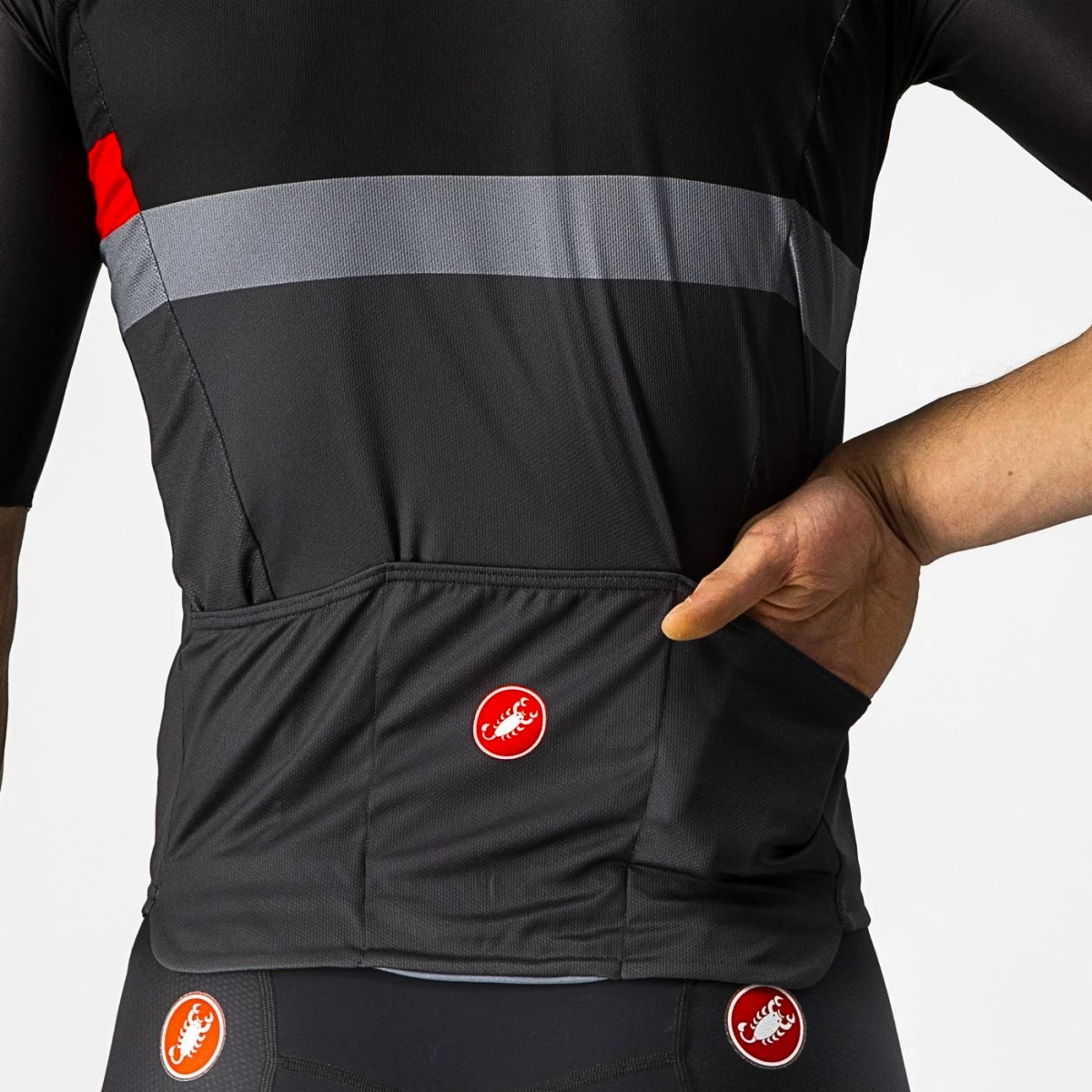 Castelli A Blocco Light Black/Red Dark Grey