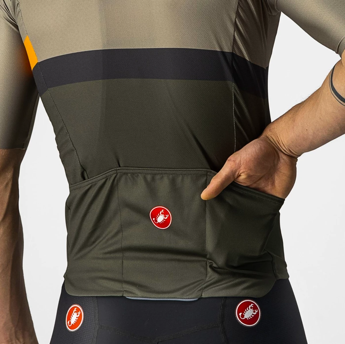 Castelli A Blocco Green/Pop Orange-Dark Grey